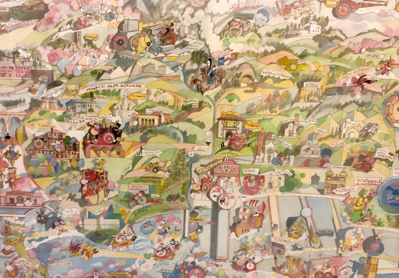 exhibition villa bertelli satirical map versilia